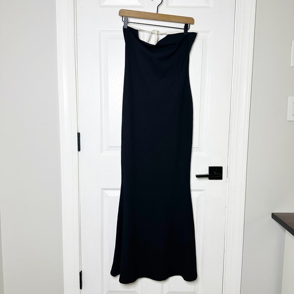Black‎ Strapless Maxi Dress Evening Party Cocktail Gown Formal - Picture 2 of 7